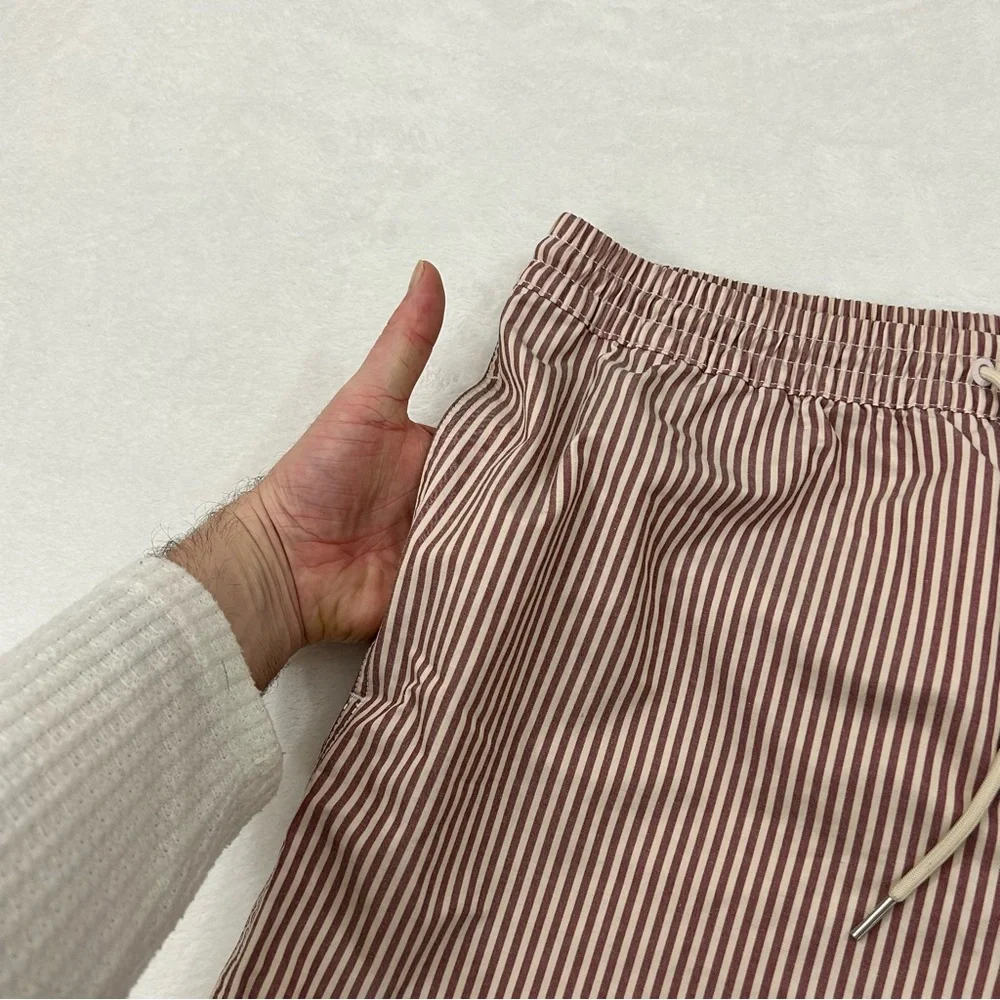 Quiksilver Waterman Collection Burgundy White Striped Swim Trunks Board Short XL